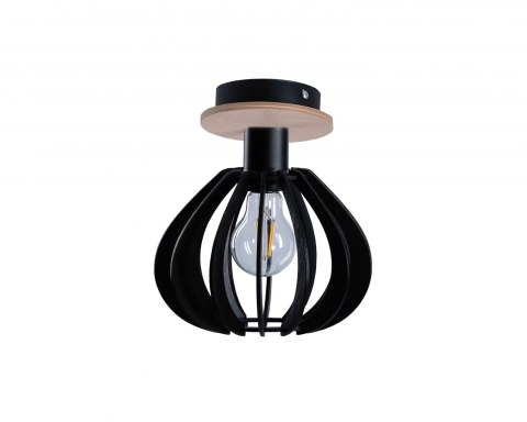 Lampa sufitowa 1xE27 NICOLETA BLACK AND NATURAL 810