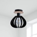 Lampa sufitowa 1xE27 NICOLETA BLACK AND NATURAL 810