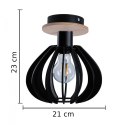 Lampa sufitowa 1xE27 NICOLETA BLACK AND NATURAL 810