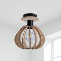 Lampa sufitowa 1xE27 NICOLETA NATURAL AND BLACK 820