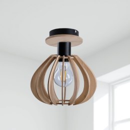 Lampa sufitowa 1xE27 NICOLETA NATURAL AND BLACK 820