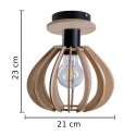 Lampa sufitowa 1xE27 NICOLETA NATURAL AND BLACK 820