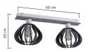 Lampa sufitowa 2xE27 NICOLETA GREY 832