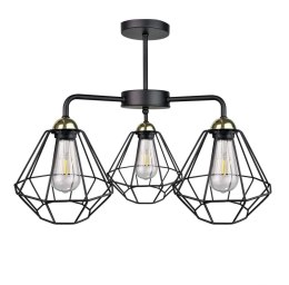 Lampa sufitowa 3xE27 FOSKAL BLACK/GOLD