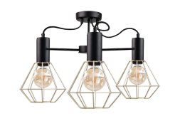 Lampa sufitowa 3xE27 LARS BLACK/GOLD