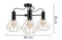 Lampa sufitowa 3xE27 LARS BLACK/GOLD