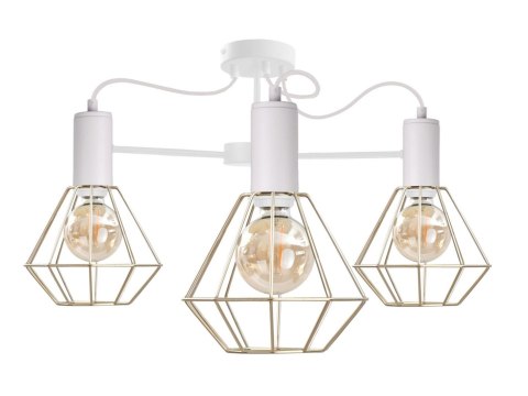 Lampa sufitowa 3xE27 LARS WHITE/GOLD