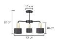 Lampa sufitowa 3xE27 LUCE BLACK GOLD