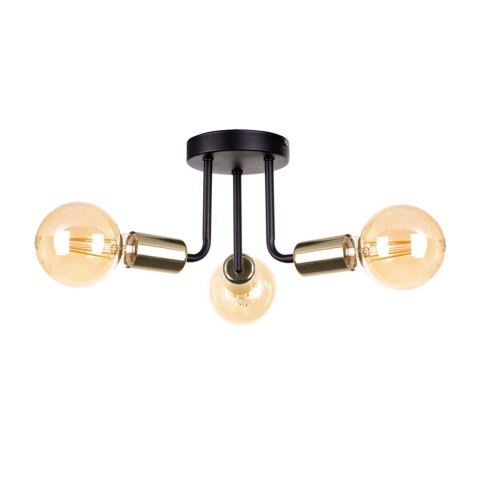 Lampa sufitowa 3xE27 LUNA BLACK/GOLD