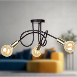 Lampa sufitowa 3xE27 RUMBA BLACK/GOLD