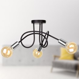 Lampa sufitowa 3xE27 RUMBA BLACK/SILVER