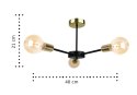 Lampa sufitowa 3xE27 SUN BLACK/GOLD