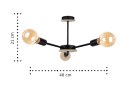 Lampa sufitowa 3xE27 SUN WOOD BLACK