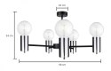 Lampa sufitowa 5xE27 ARDE BLACK/SILVER