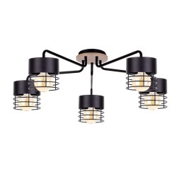 Lampa sufitowa 5xE27 CASA BLACK WOOD