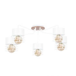 Lampa sufitowa 5xE27 CASA WHITE WOOD