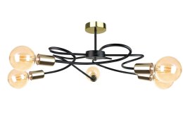 Lampa sufitowa 5xE27 FIORE BLACK/GOLD