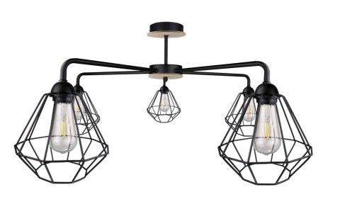 Lampa sufitowa 5xE27 FOSKAL BLACK WOOD