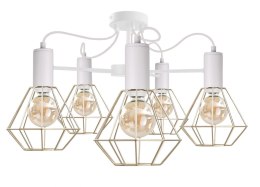 Lampa sufitowa 5xE27 LARS WHITE/GOLD