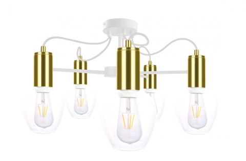 Lampa sufitowa 5xE27 MAYA WHITE/GOLD