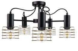 Lampa sufitowa 5xE27 RUNE BLACK/GOLD