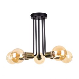 Lampa sufitowa 5xE27 VENNA BLACK/GOLD