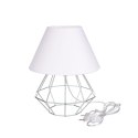 Lampka nocna 1xE27 PATI SILVER/WHITE II