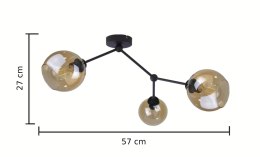 Lampa sufitowa 3xE27 ACRO BLACK/HONEY