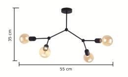 Lampa sufitowa 4xE27 ACRO BLACK