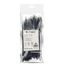 Opaska Zaciskowa V-TAC 2.5x150mm Czarna 8kg Nylon66 (Opak. 100szt)