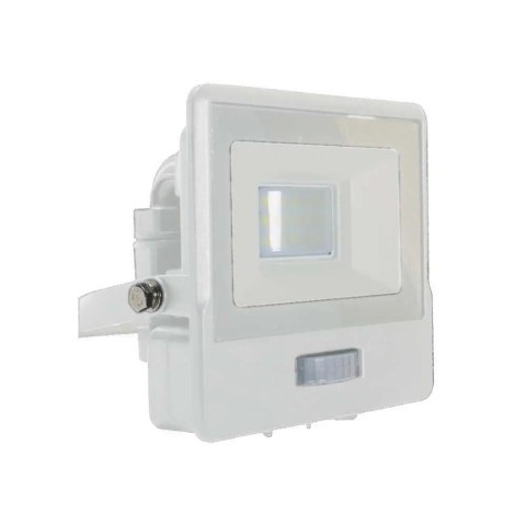 Projektor LED V-TAC 10W SAMSUNG CHIP Czujnik Ruchu Biały Z MUFĄ VT-118S 6500K 735lm 5 Lat Gwarancji