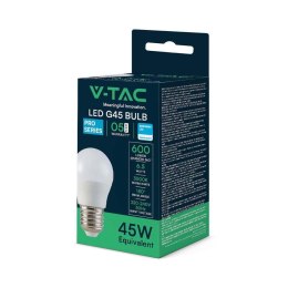 Żarówka LED V-TAC SAMSUNG CHIP 6,5W E27 Kulka G45 VT-290 6500K 600lm 5 Lat Gwarancji