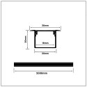 Profil Aluminiowy V-TAC 2mb Anodowany, Klosz Mleczny, Wpuszczany, Na dwie taśmy VT-8119 5 Lat Gwarancji