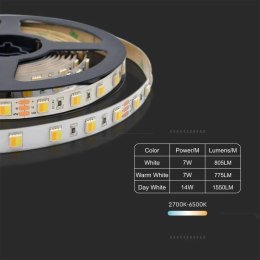 Taśma LED V-TAC SMD2835 60LED 24V CCT 3w1 VT-2835 120 3000K-6500K 1550lm