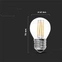 Żarówka LED V-TAC 4W Filament E27 G45 P45 Kulka VT-1980 6500K 400lm