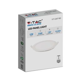 Panel LED V-TAC Premium Downlight 12W Okrągły fi170 VT-1207 4000K 1160lm