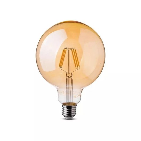 Żarówka LED V-TAC 6W Filament E27 Kula Glob G125 Bursztyn VT-1956 2200K 550lm