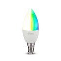 Żarówka LED WiFi V-TAC 4.8W E14 Świeczka SMART LIFE TUYA Alexa Google Home VT-5114-N RGB+2700K-6400K 450lm