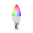 Żarówka LED WiFi V-TAC 4.8W E14 Świeczka SMART LIFE TUYA Alexa Google Home VT-5114-N RGB+2700K-6400K 450lm