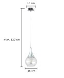 Lampa wisząca 1xE27 LACRIMA CLEAR SILVER