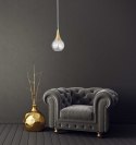 Lampa wisząca 1xE27 LACRIMA CLEAR WHITE/GOLD