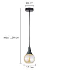 Lampa wisząca 1xE27 LACRIMA HONEY BLACK