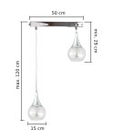 Lampa wisząca 2xE27 LACRIMA CLEAR SILVER