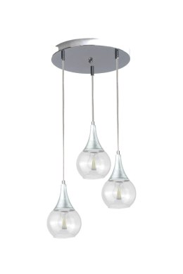 Lampa wisząca 3xE27 LACRIMA CLEAR SILVER