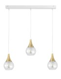 Lampa wisząca 3xE27 LACRIMA CLEAR WHITE/GOLD