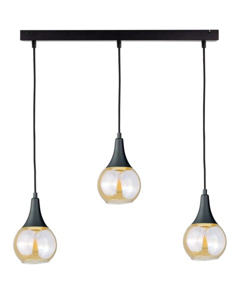 Lampa wisząca 3xE27 LACRIMA HONEY BLACK