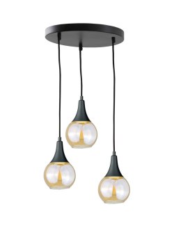 Lampa wisząca 3xE27 LACRIMA HONEY BLACK