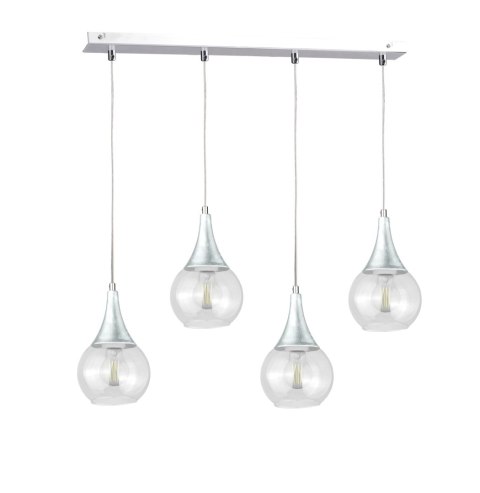 Lampa wisząca 4xE27 LACRIMA CLEAR SILVER