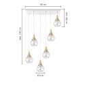 Lampa wisząca 6xE27 LACRIMA CLEAR WHITE/GOLD