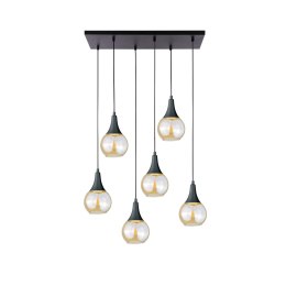 Lampa wisząca 6xE27 LACRIMA HONEY BLACK